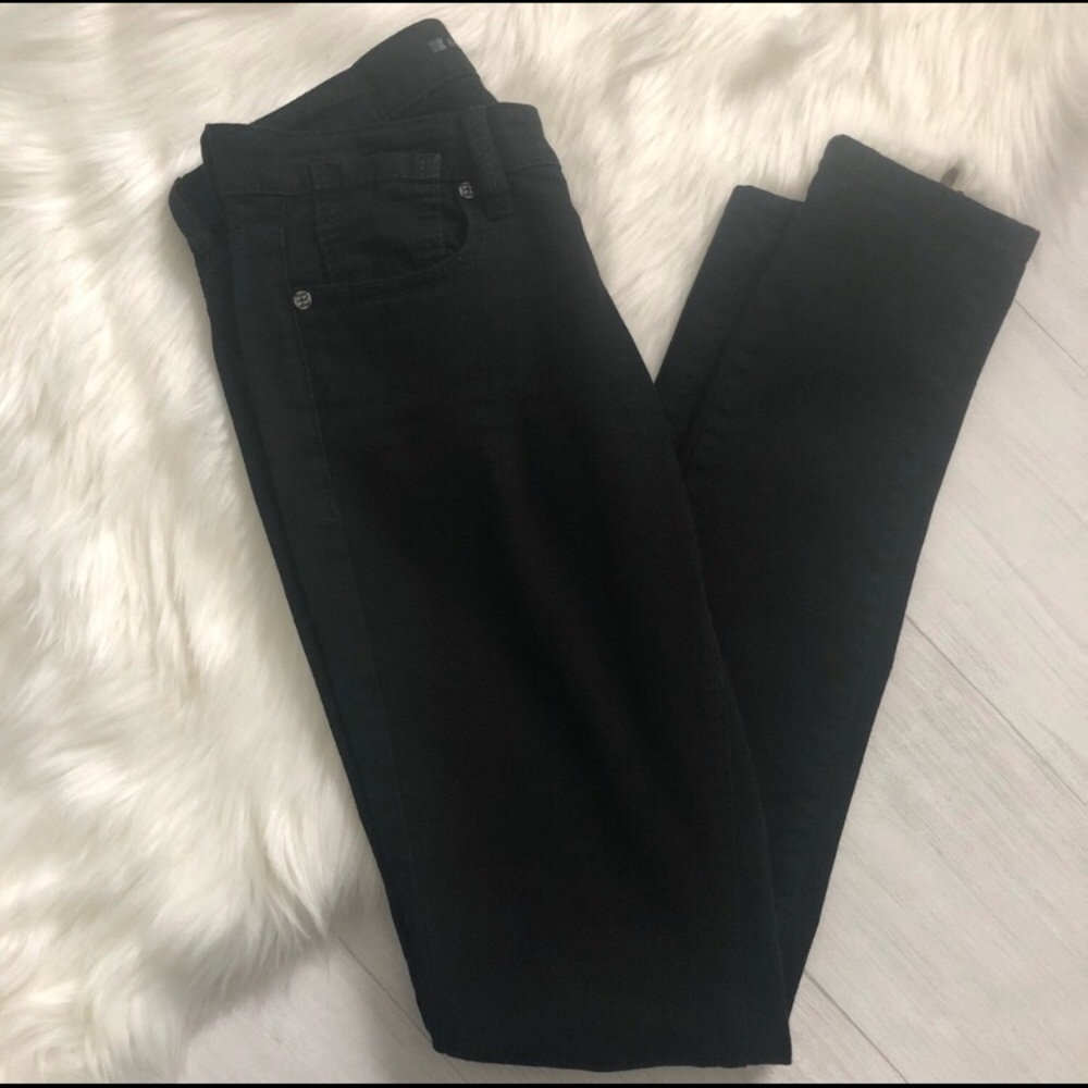 BCBGMaxAzaria Black May Skinny Ankle Zip Jeans